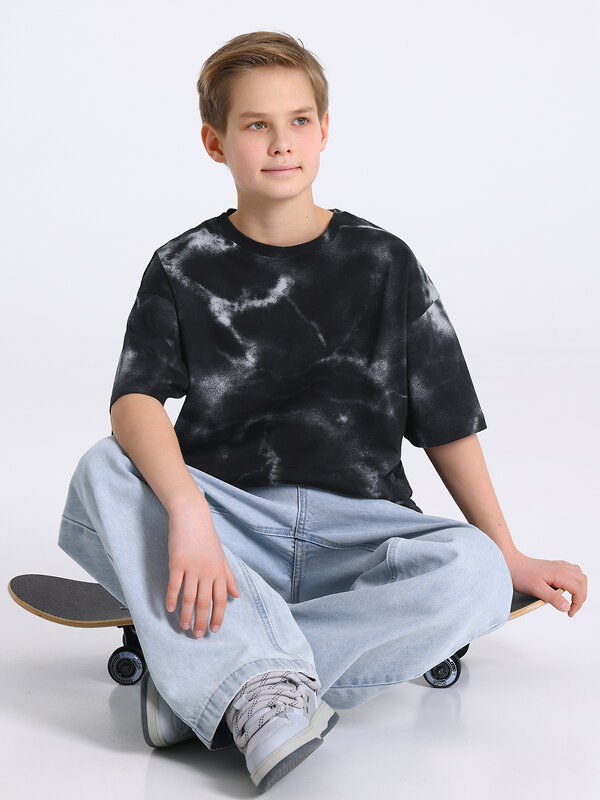 Апрель Футболка 590099 1ПДФК5108001н тай-дай на черном