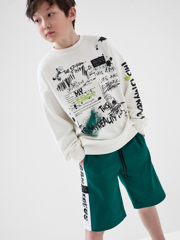 PLAYTODAY Шорты 590203 12611237 черный,темно-зеленый,белый