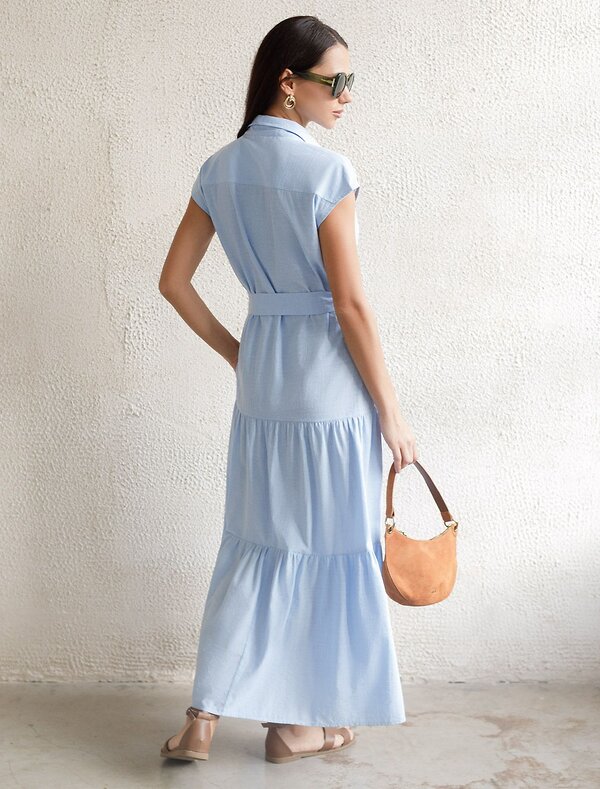 VILATTE Платье 590301 D22.265 голубой-белый