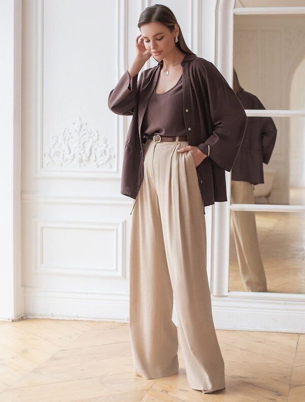 VILATTE Блузка 590356 D29.345 коричневый