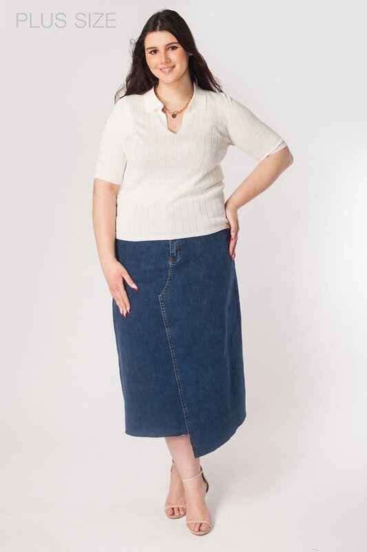 VILATTE Юбка 590369 D56.089 темно-синий