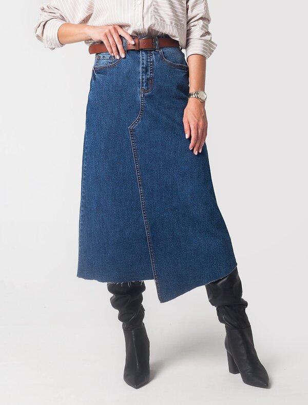 VILATTE Юбка 590369 D56.089 темно-синий