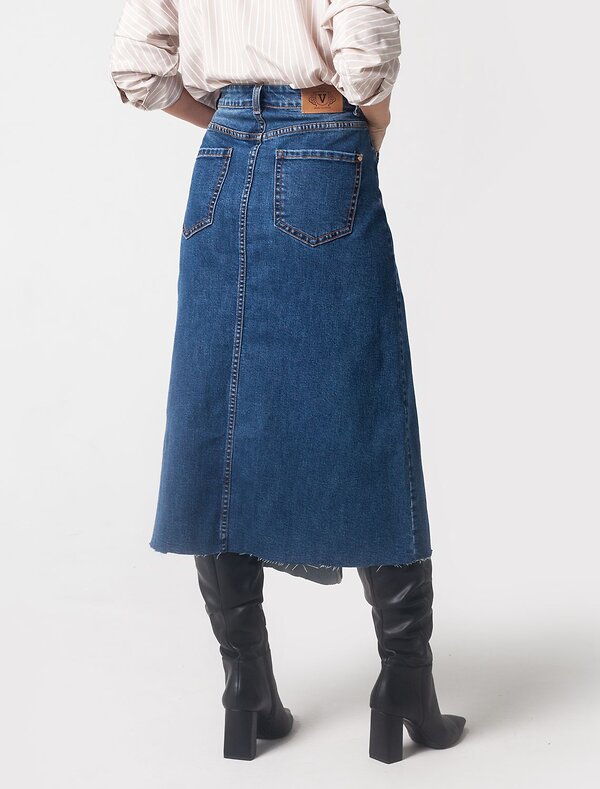 VILATTE Юбка 590369 D56.089 темно-синий