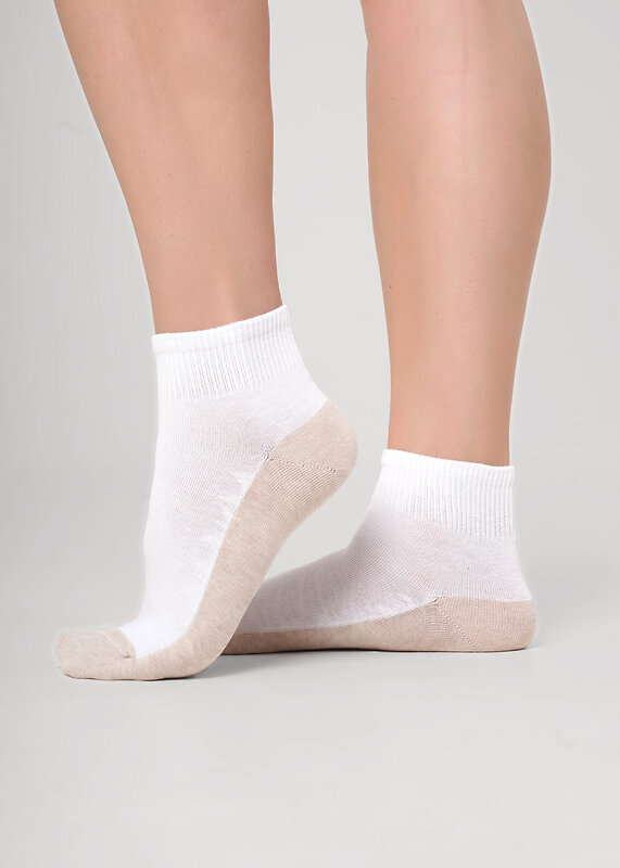 CLEVER Носки 590398 Д5606 белый/меланж св.бежевый