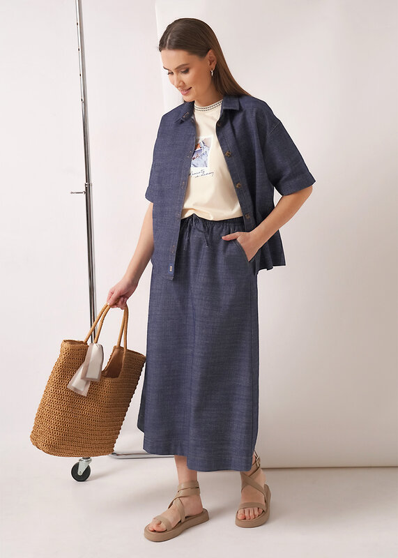 CLEVER Блузка 590416 263278/201дж джинсовый