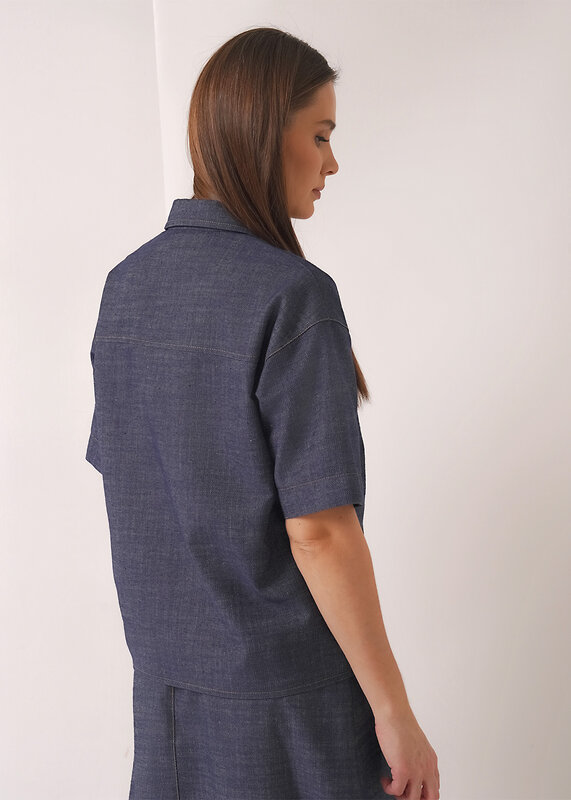 CLEVER Блузка 590416 263278/201дж джинсовый