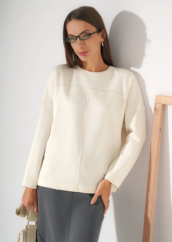 CLEVER Джемпер 590424 267181/200сд_п молочный