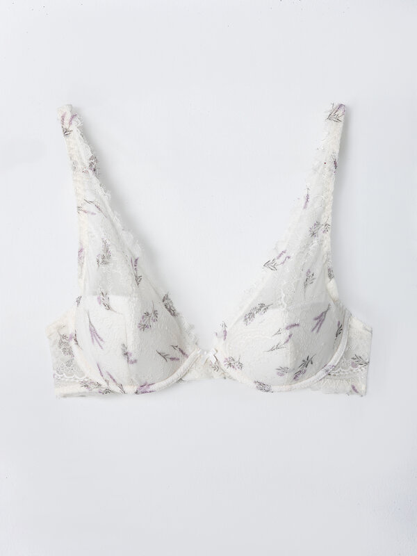 MARK FORMELLE Бюстгальтер 590490 512273 лавандовые веточки на молочном