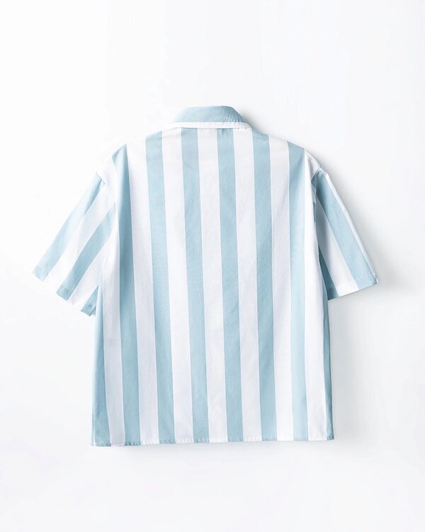 MARK FORMELLE Рубашка 590557 113456-1 белая полоска на пыльной бирюзе