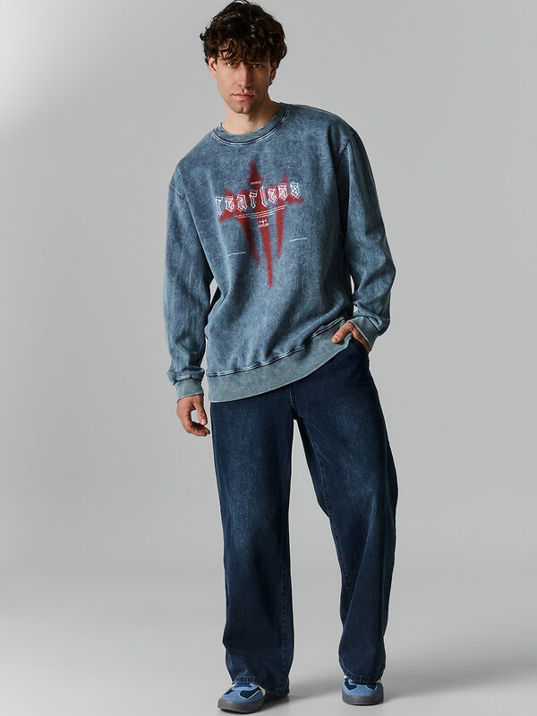 MARK FORMELLE Свитшот 590565 121873/1 ACID WASH графит +печать