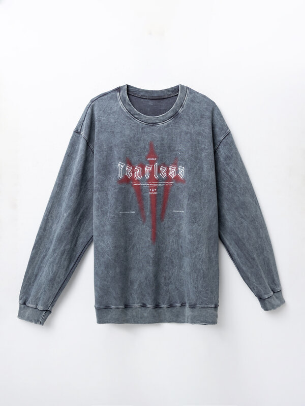 MARK FORMELLE Свитшот 590565 121873/1 ACID WASH графит +печать