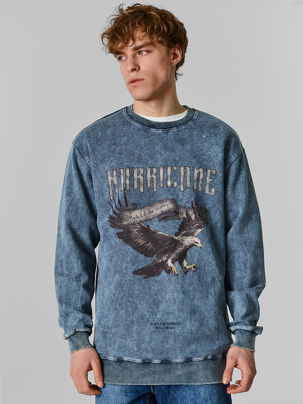 MARK FORMELLE Свитшот 590567 121873/1 ACID WASH графит +печать1