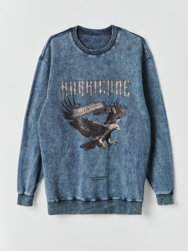 MARK FORMELLE Свитшот 590567 121873/1 ACID WASH графит +печать1