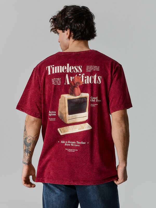 MARK FORMELLE Футболка 590633 111875 ACID WASH портвейн +печать