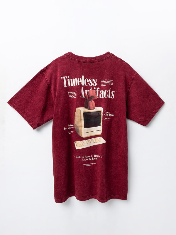 MARK FORMELLE Футболка 590633 111875 ACID WASH портвейн +печать