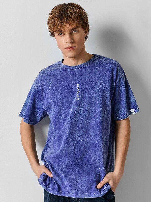 MARK FORMELLE Футболка 590634 111927 ACID WASH глубокий фиолетовый +печать