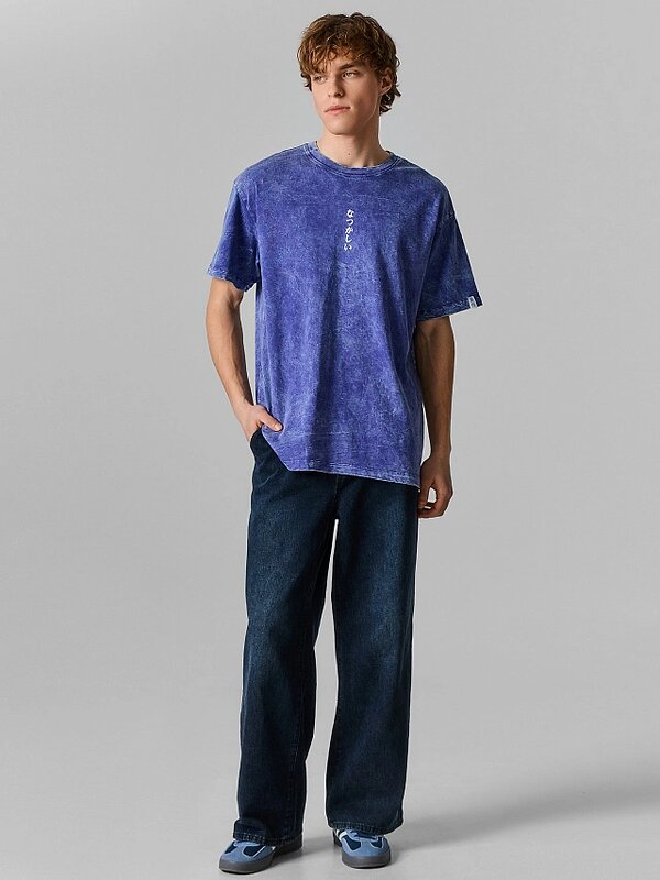 MARK FORMELLE Футболка 590634 111927 ACID WASH глубокий фиолетовый +печать