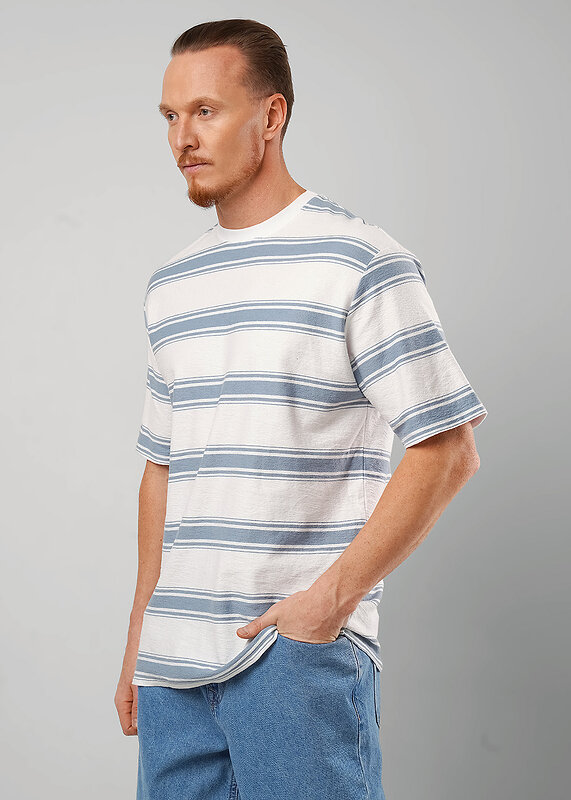 CLEVER Футболка 590689 562472/20тдф джинсовый/белый