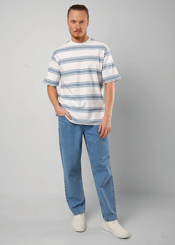 CLEVER Футболка 590689 562472/20тдф джинсовый/белый