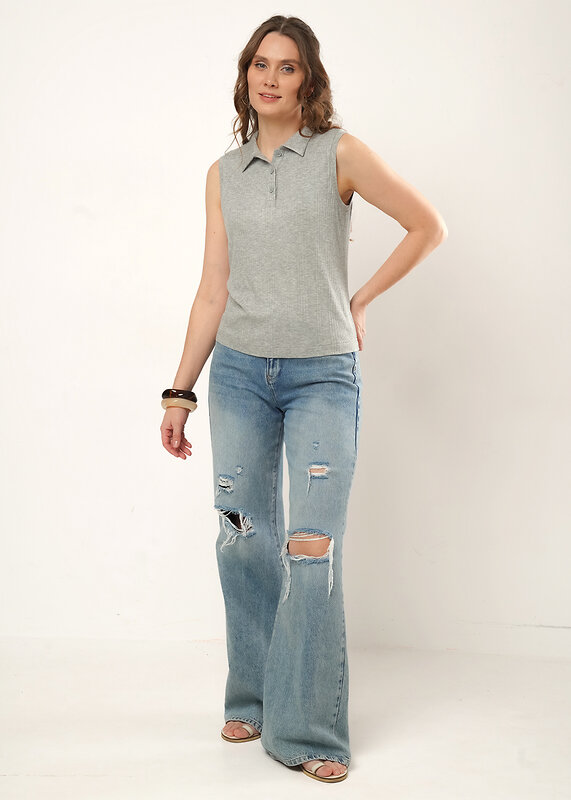 CLEVER Блузка 590693 267198шв т.серый