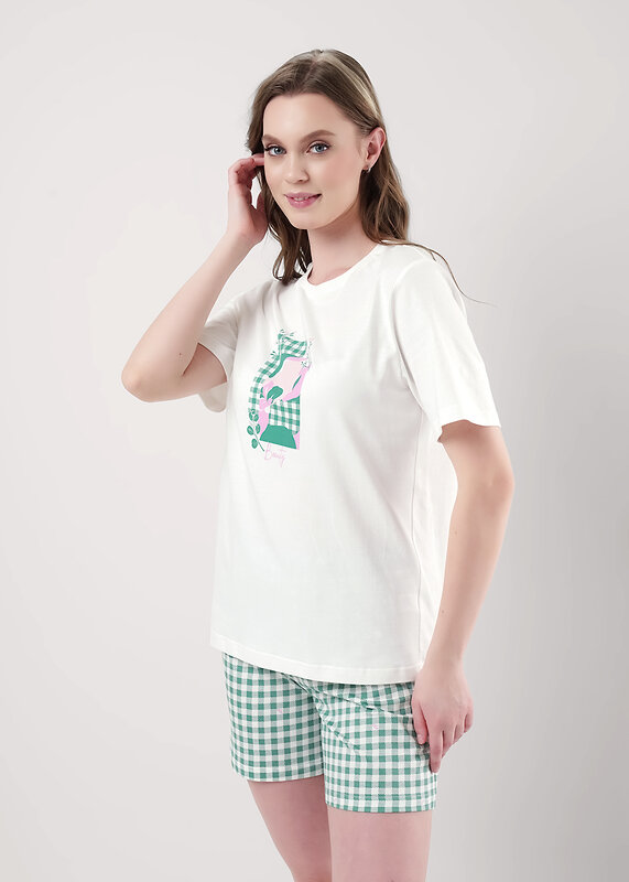 CLEVER Пижама 590752 LP25-968 молочный/св.зелёный
