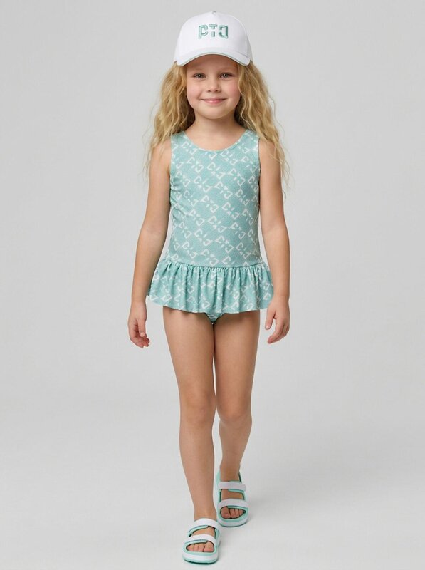 PLAYTODAY Купальник 590830 12622521 белый,светло-зеленый