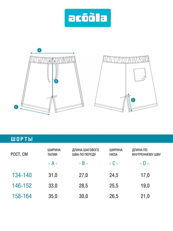 Acoola Шорты плавательные 590932 20114750023 холодный синий