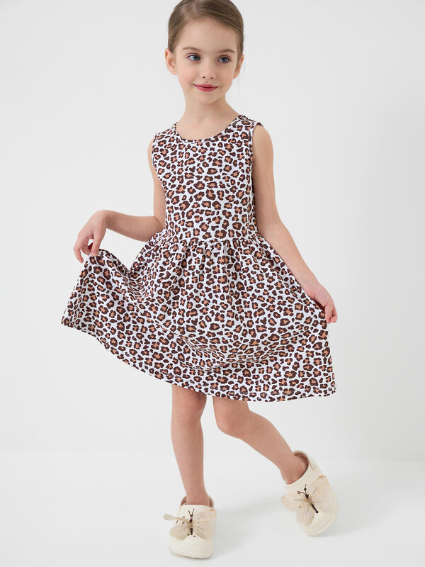 PLAYTODAY Платье 591012 12622456 охра,белый,темно-серый