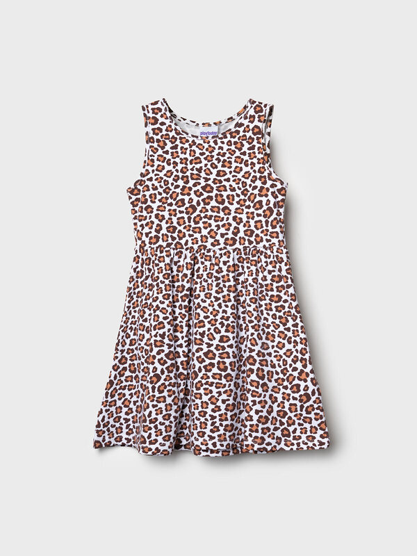 PLAYTODAY Платье 591012 12622456 охра,белый,темно-серый