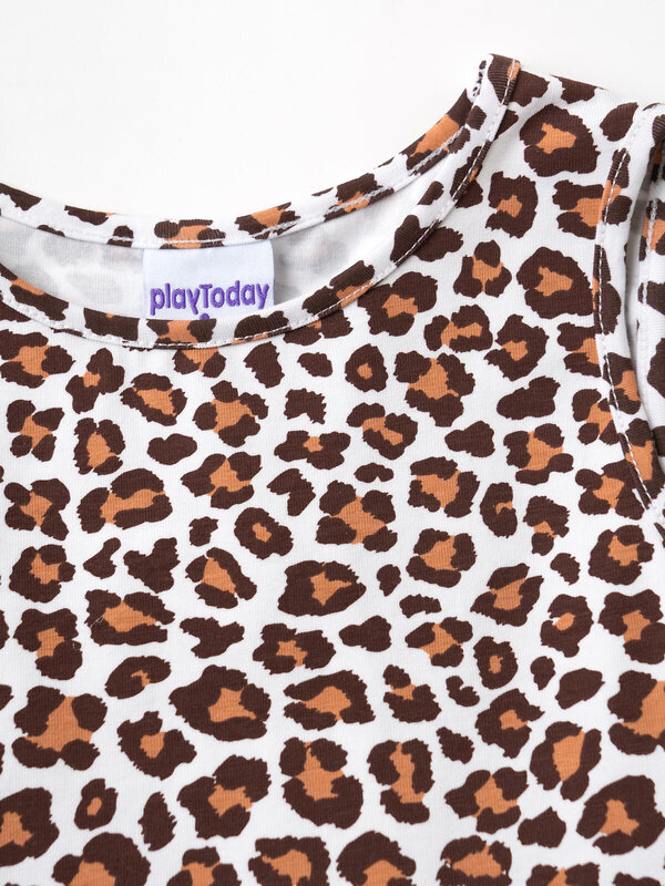 PLAYTODAY Платье 591012 12622456 охра,белый,темно-серый