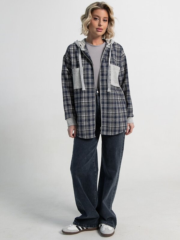 LT Collection Рубашка 591107 Б15126-50М синий/серый