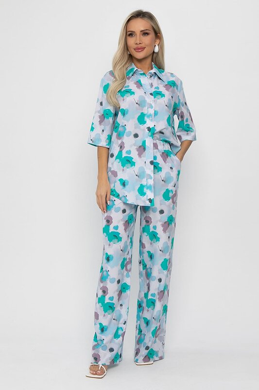 LT Collection Костюм 591122 К15408-7М голубой/бирюзовый