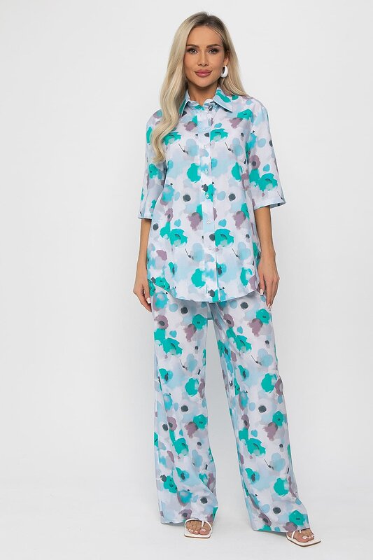 LT Collection Костюм 591122 К15408-7М голубой/бирюзовый