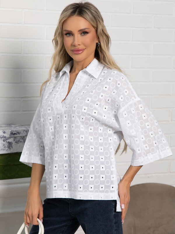 LT Collection Блуза 591140 Б15556-16М белый