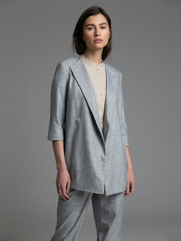Emka Fashion Жакет 94093 ML608/minimal Серый