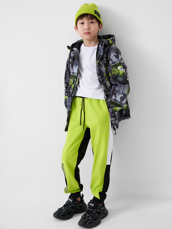 PLAYTODAY Брюки 591245 12611137 черный,светло-зеленый