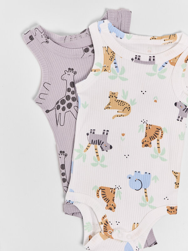 MARK FORMELLE Боди детское 591287 13031-2 джунгли на белом +жирафики на лунной скале