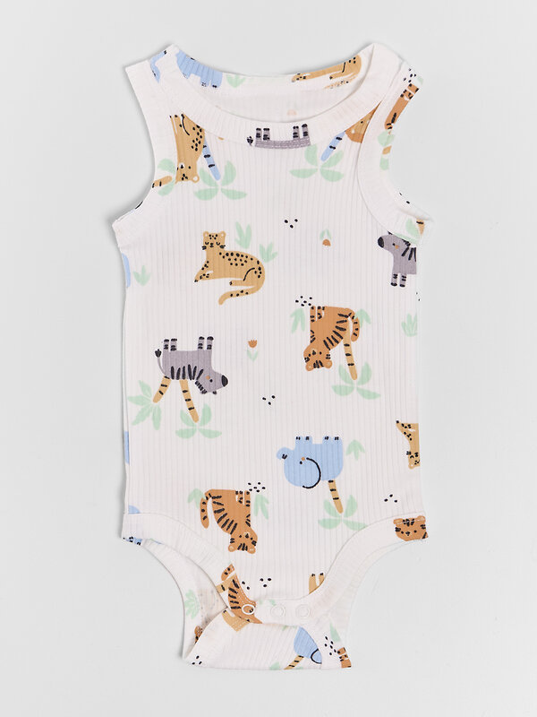 MARK FORMELLE Боди детское 591287 13031-2 джунгли на белом +жирафики на лунной скале