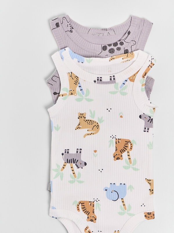 MARK FORMELLE Боди детское 591287 13031-2 джунгли на белом +жирафики на лунной скале