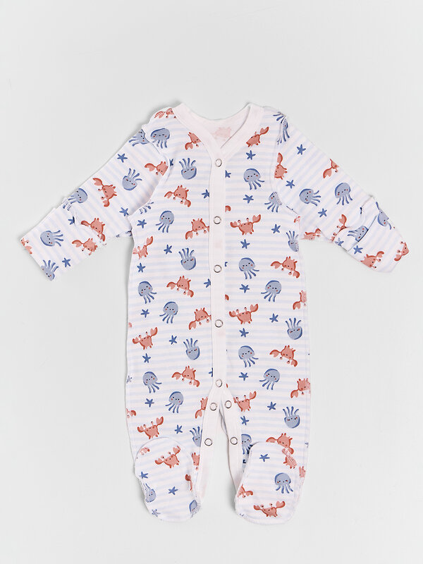 MARK FORMELLE Комбинезон 591363 14005-1-2 крабики и медузы на полоске +киты на синем