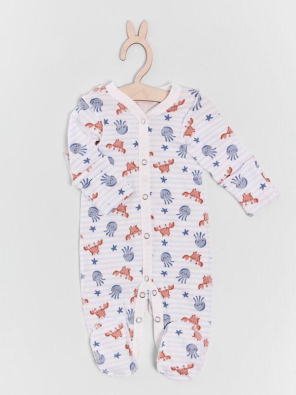 MARK FORMELLE Комбинезон 591363 14005-1-2 крабики и медузы на полоске +киты на синем