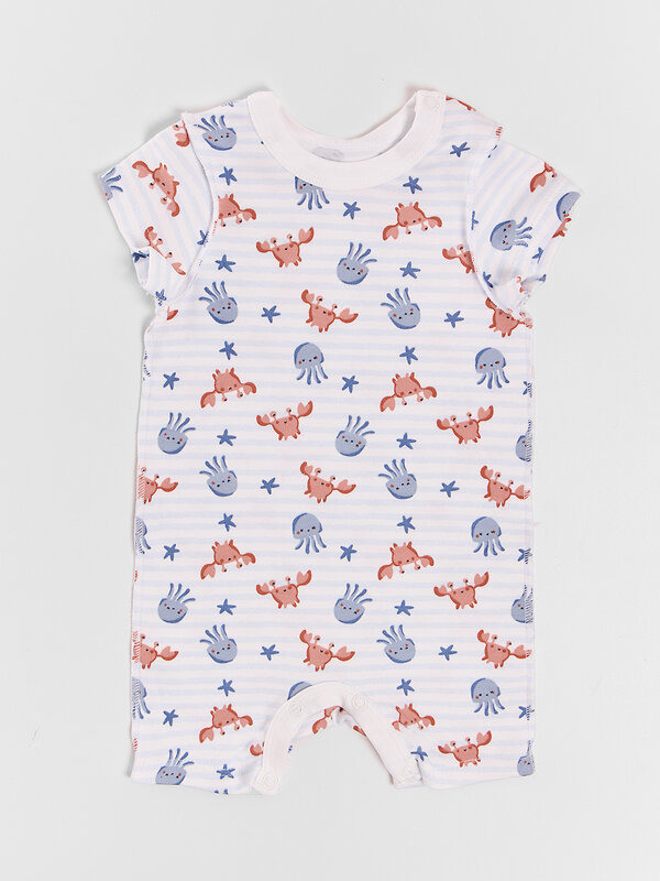 MARK FORMELLE Полукомбинезон 591446 13024-1-2 крабики и медузы на полоске +киты на синем