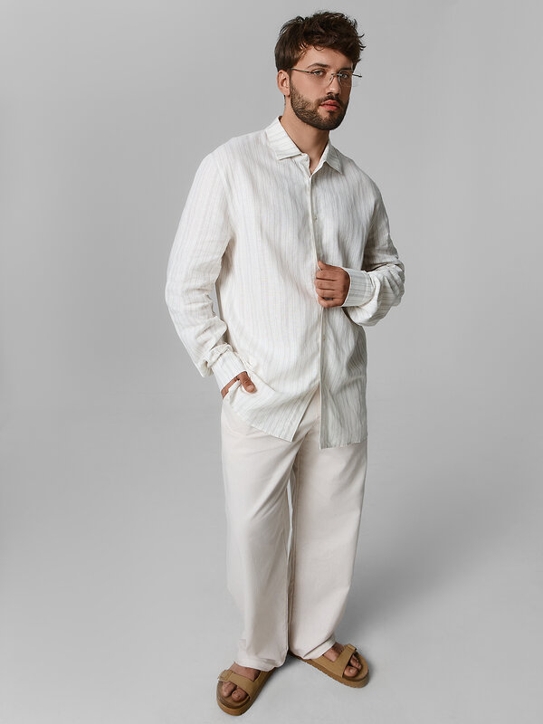 MARK FORMELLE Рубашка 591453 121980-1 св.серая полоска на молочном