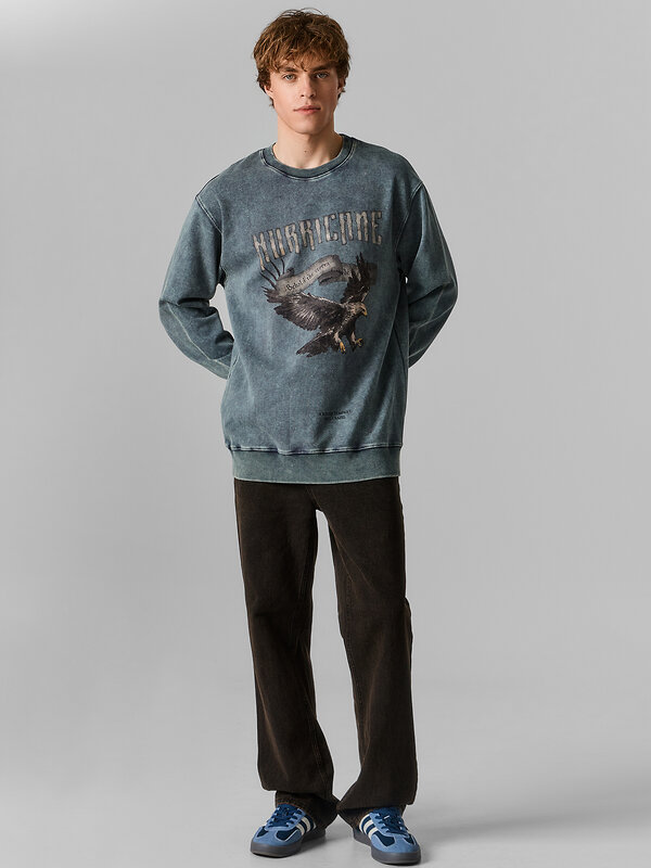 MARK FORMELLE Свитшот 591459 121873/1 ACID WASH графит +печать