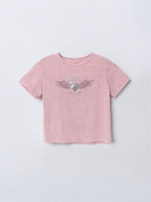 MARK FORMELLE Футболка 591556 117946 ACID WASH сиреневый +печать