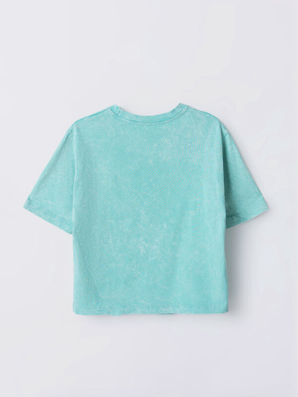 MARK FORMELLE Футболка 591568 112862 ACID WASH на пыльной бирюзе +печать