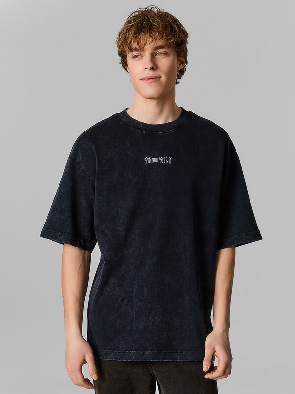 MARK FORMELLE Футболка 591572 111883 ACID WASH черное олово +печать