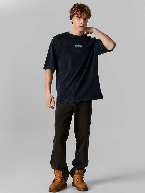 MARK FORMELLE Футболка 591572 111883 ACID WASH черное олово +печать