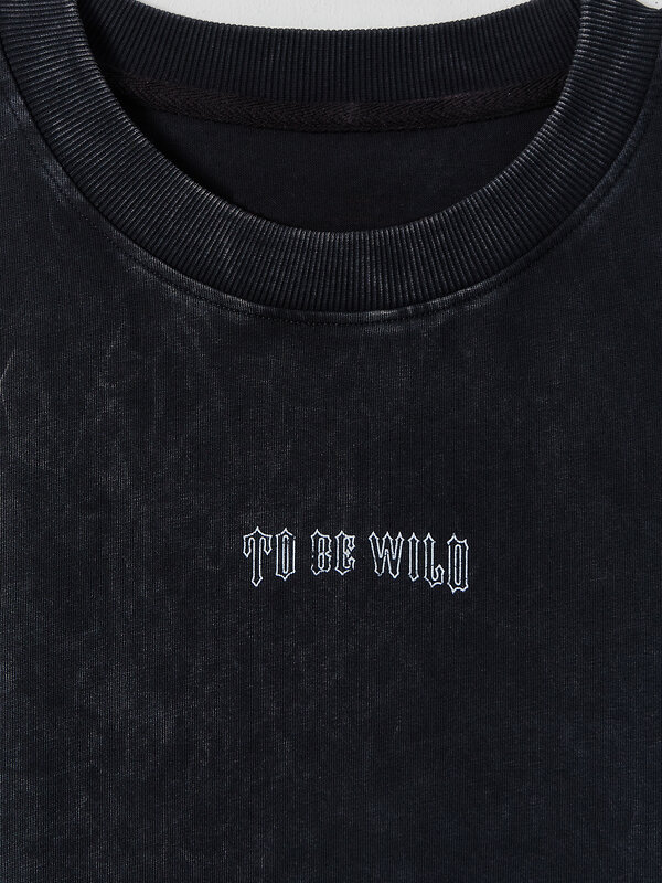 MARK FORMELLE Футболка 591572 111883 ACID WASH черное олово +печать