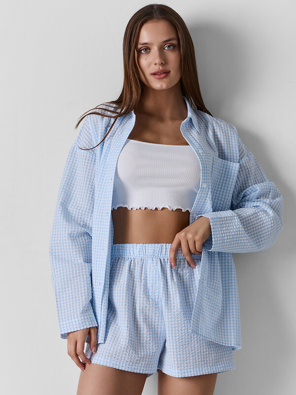 MARK FORMELLE Шорты 591599 132367 клетка виши голубая